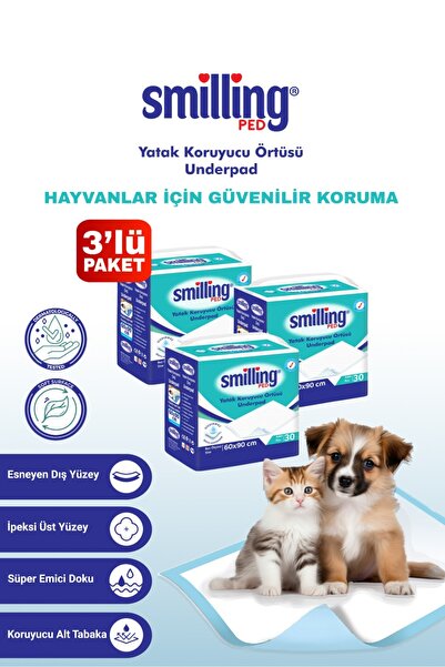 Smilling Pet Köpek Çiş Pedi-hast Altı Koruyucu Bez 60x90 30'lu( 90 ADET )