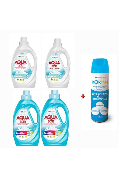 Boron AQUABOR BEYAZLAR VE RENKLİLER İÇİN SIVI ÇAMAŞIR DETERJANI 4*2.15 L 132 ...