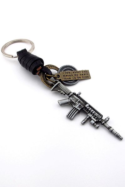 Solfera M4 Carabiner Infantry Rifle - Real Leather Metal Keychain Kc164