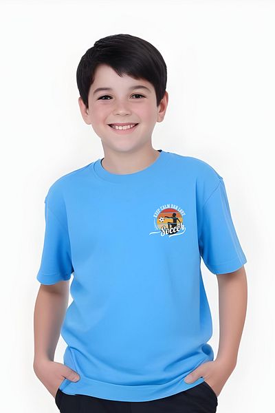 FYK COLLECTİON Tricou cu mânecă scurtă pentru băiat cu imprimeu Dan Soccer