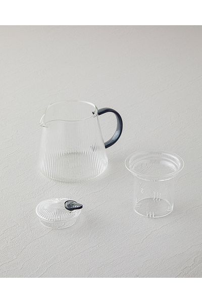 English Home 500 ml Smoked Colored Linear Glass Teapot