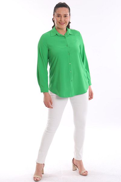 Metpoint Πράσινο πουκάμισο Trend42plus Plus Size Basic