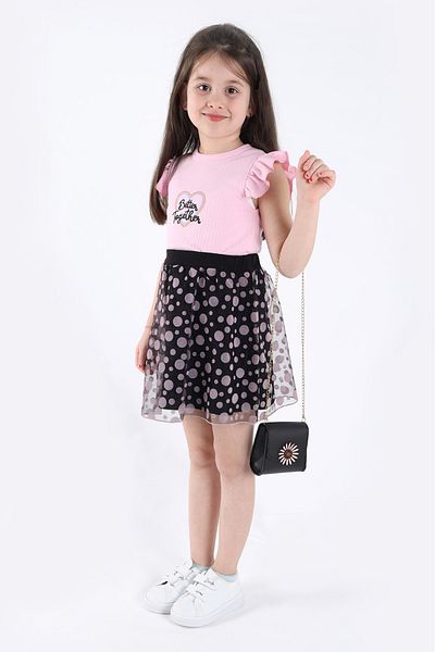 aden kids Girl's Skirt Suit with Bag