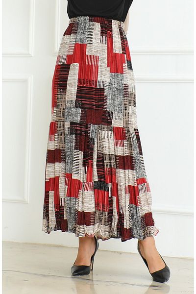 Gelince Fresh Layered Gypsy Large Size Skirt Size 42 44 46 48 50