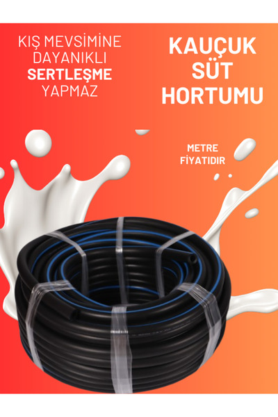 Süt Hortumu Kauçuk Kış Mevsiminde Sertleşmez (İ.Ç 14MM) (d.ç 24 Mm ) 2,5 Metre Fiyatı