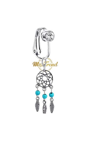miso aksesuar takı Dream Catcher Dangle Fake Belly Piercing, No Hole Needed No Hole Belly Piercing