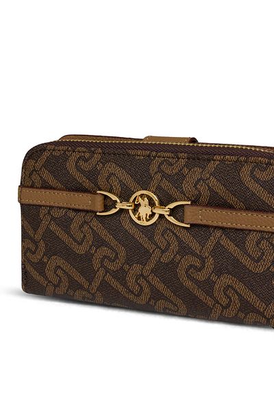 U.S. Polo Assn. Дамска чанта тип клъч - кафява, Usc25360