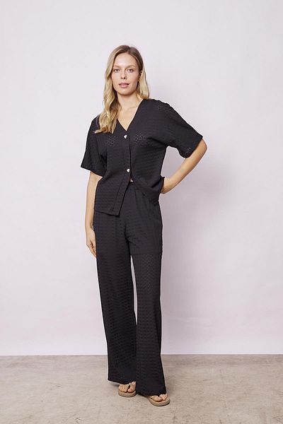 Jument Cardigan negru elegant pentru femei - mânecă liberă, lycra, țesătură de primă clasă