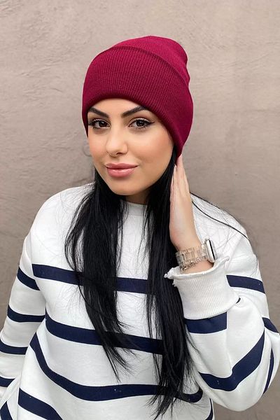 minibuki Burgundy Colored Beanie Hat