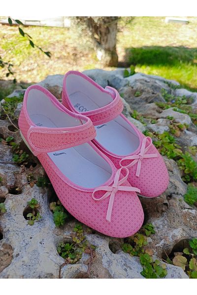 NewOneMall Pantofi de balerină cu talpă ortopedică confortabilă cu velcro pentru fete