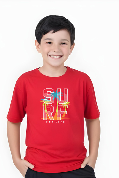 FYK COLLECTİON Majica kratkih rukava za dečake sa natpisom "Surf For Life"
