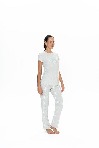 U.S. Polo Assn. Women'S, Licensed, Uspa, (Gray Melange), Short Sleeve, Pajama Set