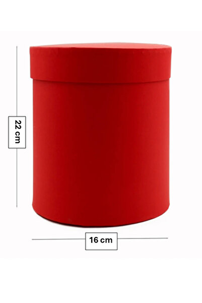 Std Kırmızı Silindir Kutu 16x22