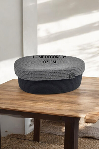 home decors by özlem Kapaklı Hasır Sepet Düzenleyici Organizer Saklama Kutusu...