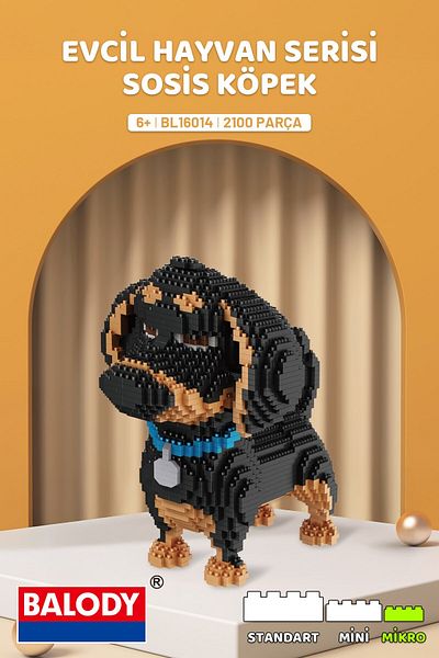 balody Pet Series – Sausage Dog (Bl16014) – Microblock Building Toys Set