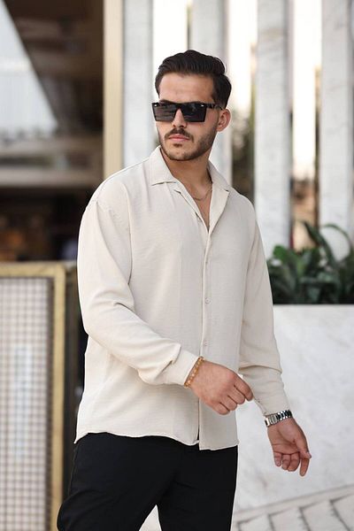 CAN Men's Beige Summer Aerobin Shirt