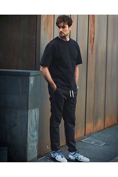 LACKH T-shirt NEŠTAMPANA OBIČNA CRNA UDOBNA ODEĆA