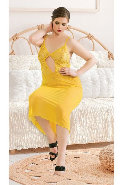 Bleu Petite Large Size Women's Long Nightgown