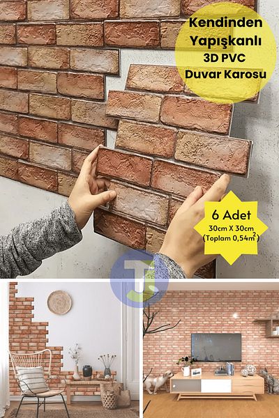 Technojet 30X30cm 3D Ταπετσαρία - Διακόσμηση Αυτοκόλλητης Επικάλυψης, Κουζίνα 6 Συσκευασία 0,54m2