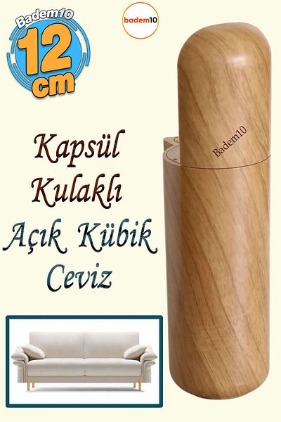 Badem10 Capsula Bohemian (PREMIUM) Mobila Canapea Unitate TV Fotoliu Picior Baza Picioare Lemn Maro 15 Cm