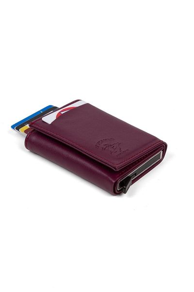 Newish Purple Women's Wallet with Mechanism - Cash and Card Holder Compartment, Slide 7.5X10Cm