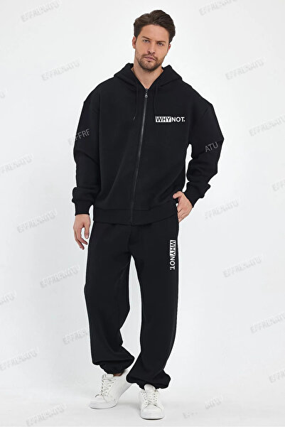 EFFRENATU Hila Moda Oversize Hooded Tracksuit Set - Printed Raster