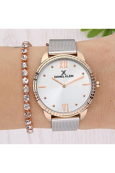 Daniel Klein Dk.1.12912.4 Women's Wrist Watch with Bracelet Gift