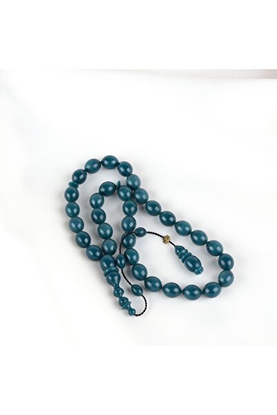 LapisDo مسبحة جالاليت فرنسية (صب 1940) قطع بيزي 9x11.5 ملم - أخضر داكن