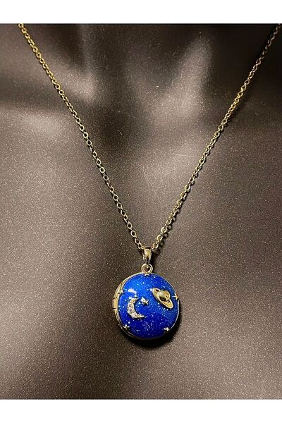 rosshine Gold Gezegen Çelik Kolye (Kapaklı)