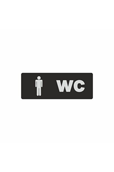 Wc Yönlendirme Tabelası Siyah Pleksi Bay 22x8cm