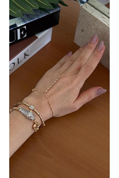 DKY Collection Taşlı Yıldız Model Rose Gold Renk Şahmeran