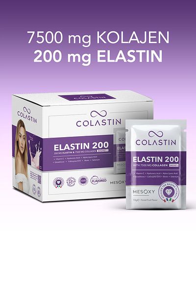 Colastin 7500 ملجم كولاجين 200 ملجم إيلاستين 30 كيس مسحوق |   مشروب سهل وناعم