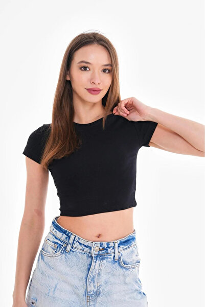 BİQ & TAQ BUTİK Чорний кроп з філією