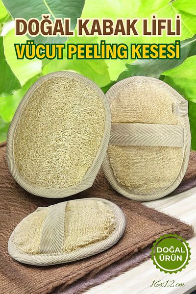 EM AMANOS BEAUTY Natural Pumpkin Fiber Body Oval Exfoliating Pouch Skin Renewing Effect Anti-Cellulite Blackhead