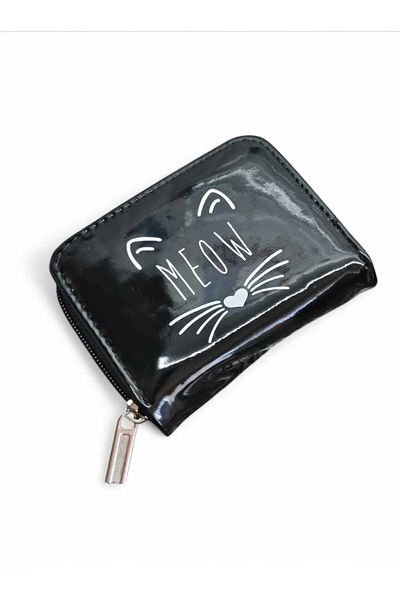 LEXA Hologram Meow Printed Black Children's Wallet