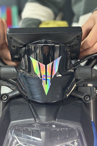 Banxtre Mt Logo Sticker Label with Hologram for Engine and Helmet (10cm) (1 Piece)