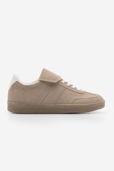 Marjin Damen-Sneaker aus Kamel-Wildleder – Retro-Sportschuhe mit Zungendetail