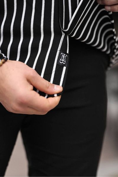 CAN Men's Striped Waffle Shirt