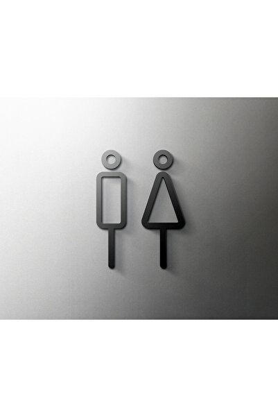 MARESSHİA Siyah tuvalet işareti plaka plastik kapı duvar etiket Wc tutucu işa...