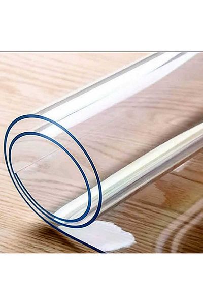 Başak Ev Tekstili Πάχος 2 mm 70 cm πλάτος Διαφανές Χοντρό PVC Προστατευτικό Τραπεζιού Mica Τραπεζομάντηλο