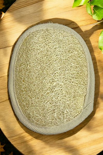 EM AMANOS BEAUTY Natural Pumpkin Fiber Body Oval Exfoliating Pouch Skin Renewing Effect Anti-Cellulite Blackhead