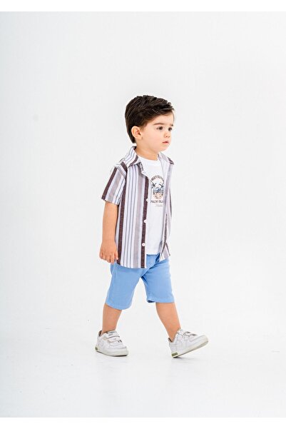 Chicsy Baby Striped 3-Piece Set with Stylish Shirts for Kids and Baby - Adjustable Waist and Short Sleeve Shorts