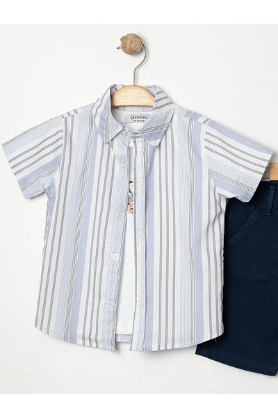 Chicsy Baby Striped 3-Piece Set with Stylish Shirts for Kids and Baby - Adjustable Waist and Short Sleeve Shorts