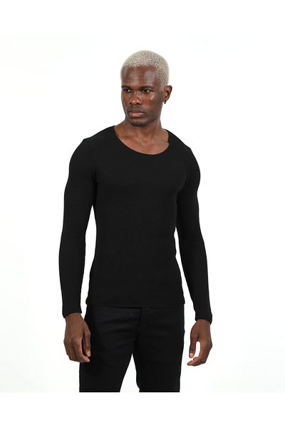 elkumoda Мъжки плетен пуловер Slim Fit - естествен памук, не се образуват топчета, стилен и удобен плетен материал