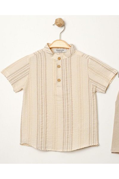 Chicsy Baby 2-Piece Stylish Shirt Stripe Suit for Kids and Baby - Adjustable Waist Short Sleeve Shorts