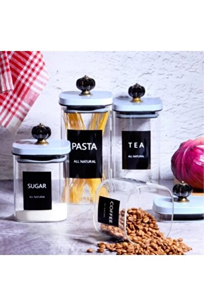 Generic Brand طقم برطمانات زجاجية من البورسليكات مكون من 4 قطع