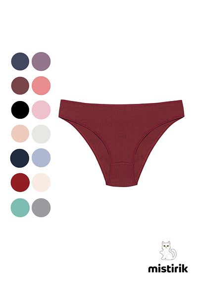 MİSTİRİK Taranto Model Ribbed Flexible Sports Panties Claret Red Color