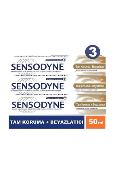 Sensodyne Total Care White - 50 ml Whitening Full Protection Toothpaste, X3 Pieces