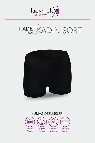 LadyMelex Pantaloni scurți de damă Boxer negru single, lenjerie și pantaloni scurți jambiere 100% țesătură moale