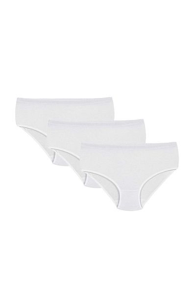 Şahin Şahin Women's Ribbed 100% Cotton Bato Panties - Pack of 3